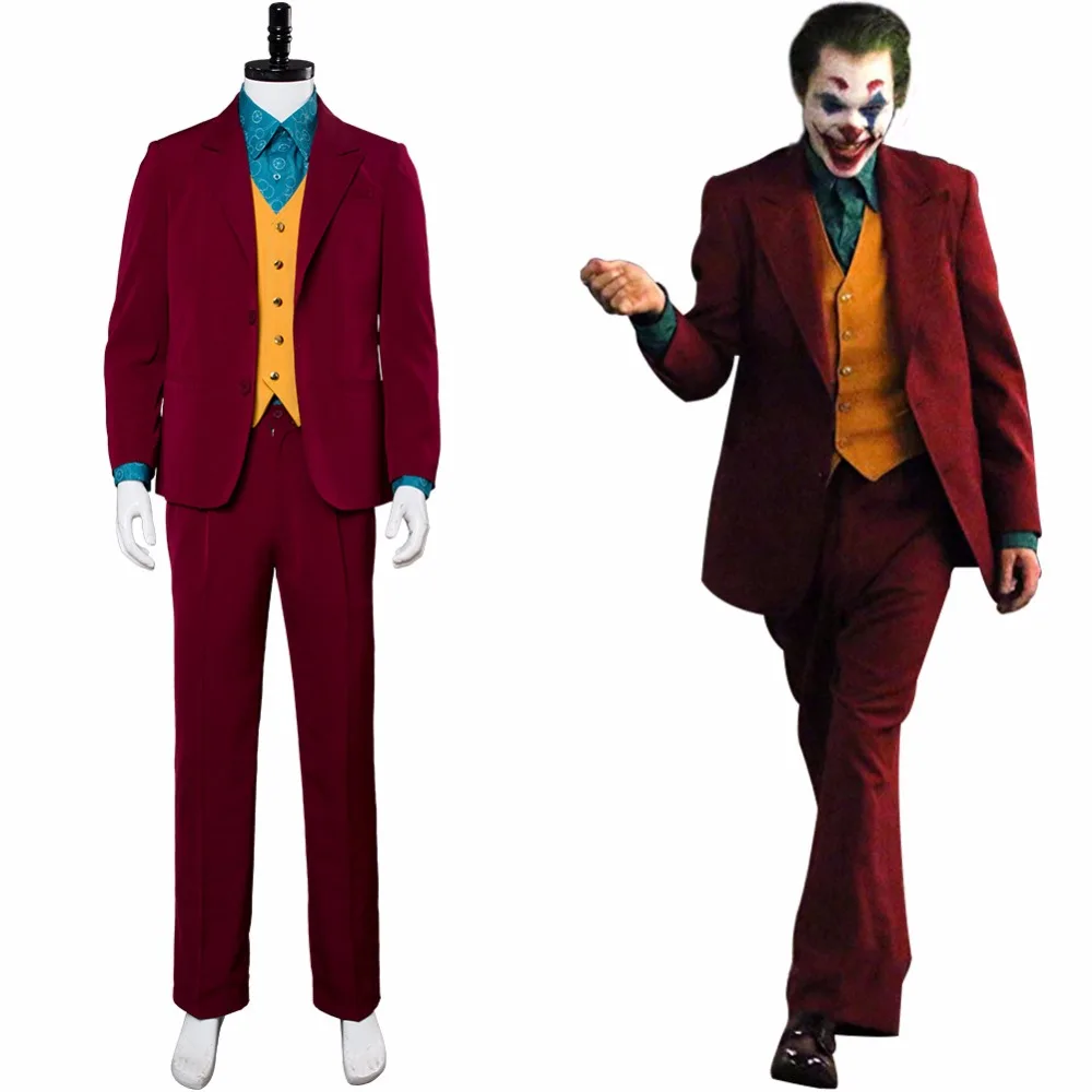 

Movie Joker 2019 Cosplay Joaquin Phoenix Costume Outfit Joker Joaquin Cosplay Uniform Men Suit Adult Halloween Carnival Costume