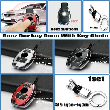 

2Buttons Car key Case cover Auto Key chain Ring Car Key Fob bag For Benz W211 W203 W204 W124 W201 AMG W202 W212 W220 W205 1SET