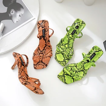 

2019 Women Sandals Stiletto Heel Shoes Narrow Band Sexy Party Dress Dropshipping Shoes 7cm Comfortable Slippers Slides Sandals