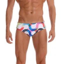 Мужские плавательные трусы тонкие дышащие трусы брюки с принтом Быстросохнущий пляжный купальник& 4j25