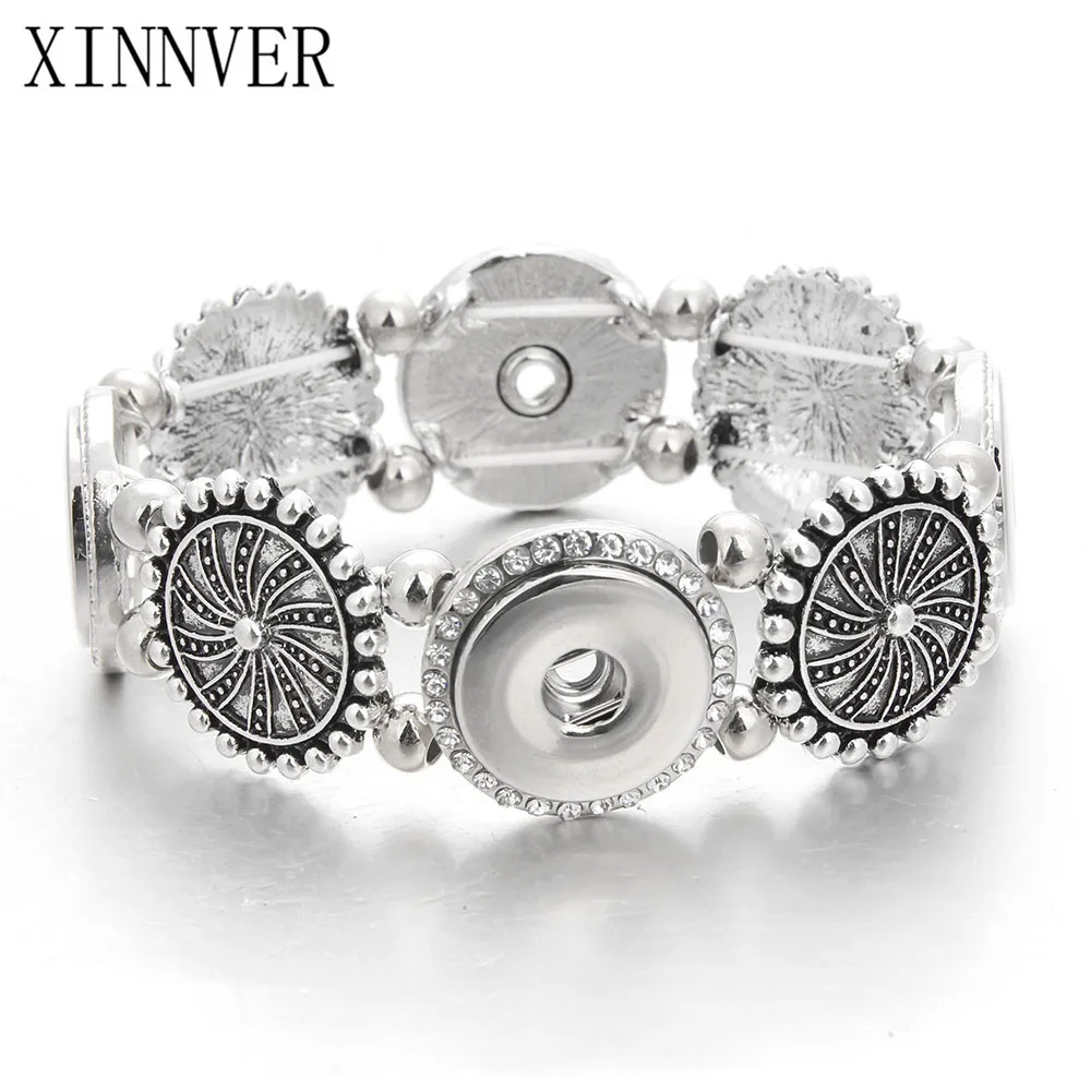 

Hot Sale High Interchangeable snap jewelry for 18-20mm Xinnver Snap Button Elastic Bracelets Bangles For Women ZE255