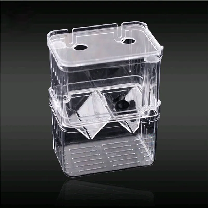 Mini Fish Breeding Isolation Box Fish Tank Aquarium Breeder Box Double Holes Betta Fish Hatching Incubator Aquarium Fish Bowl4