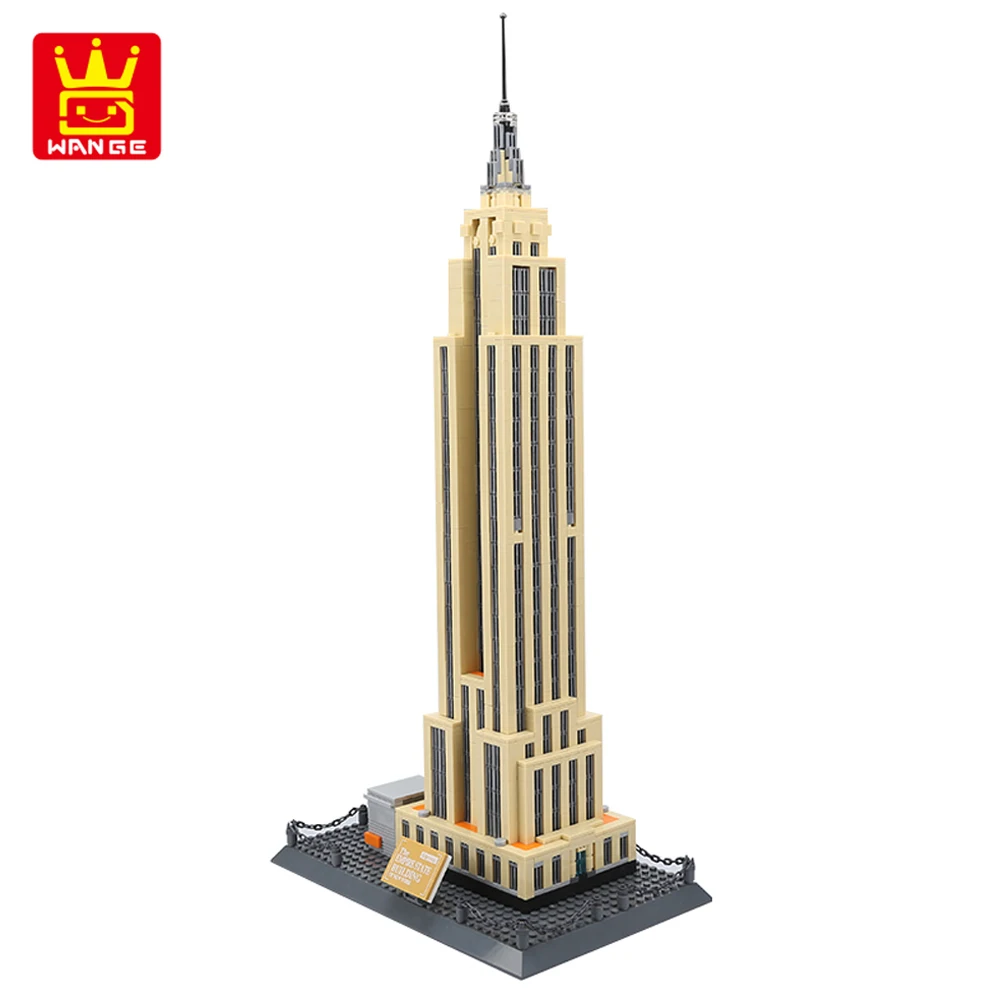 WANGE Blocks Empire State Building of NewYork 1995 шт. детали для самостоятельной сборки строительные блоки Развивающие игрушки для детей Подарки