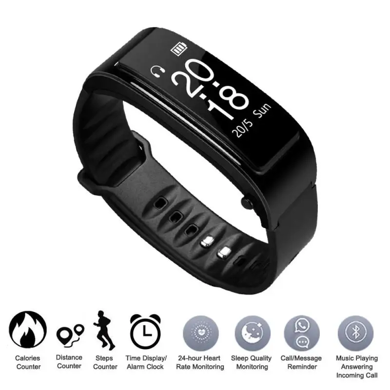 

1PC Fitness Tracker Smart Bracelet Activity Headset Heart Rate Monitor Pedometer Sleep Monitors Calls Message Multifunction U3