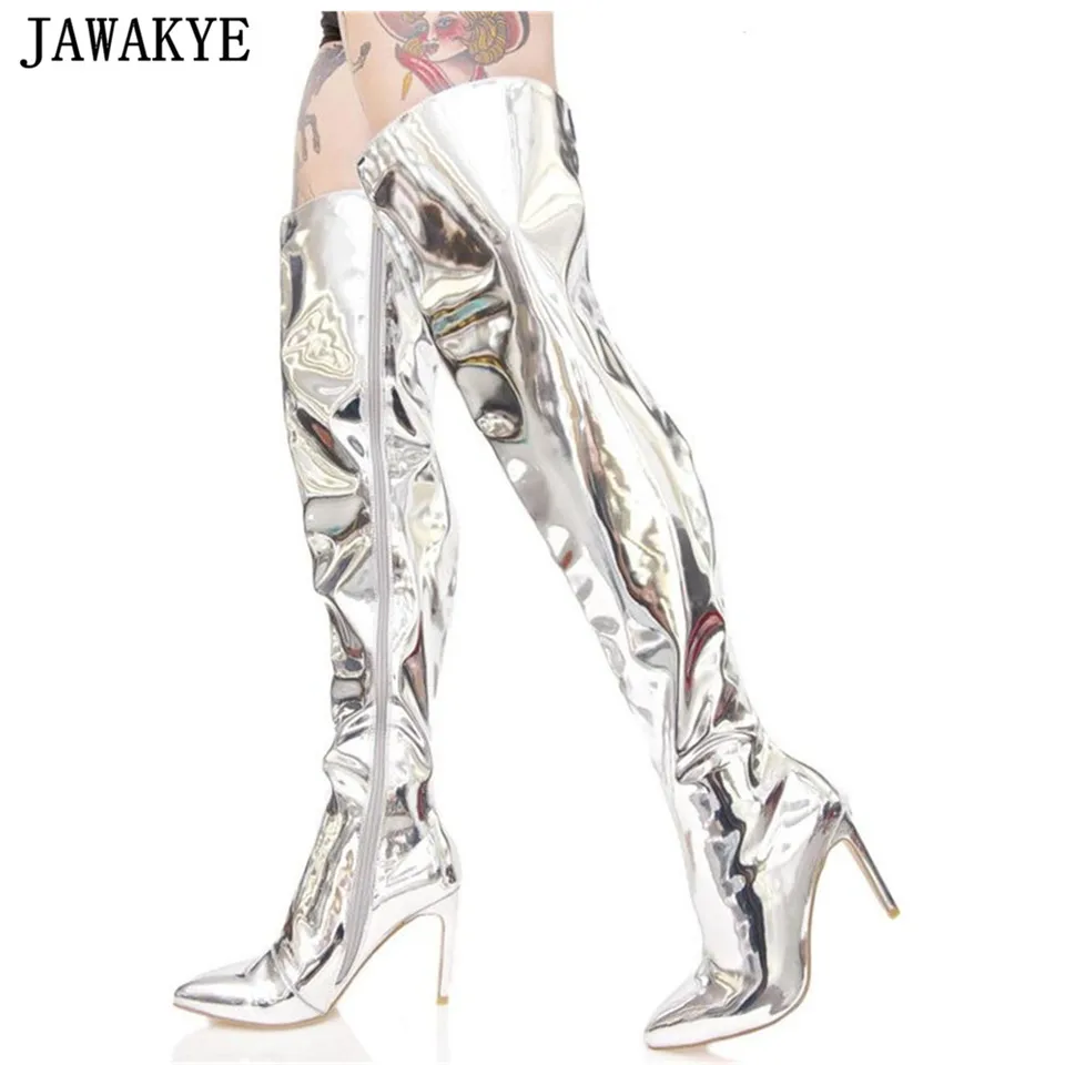 gold thigh high boots outfit