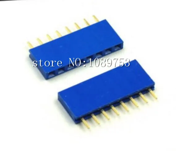 

50Pcs Blue 2.54mm 1* 8 8pin Dip Single Row Female Pin Header Connector For DIY