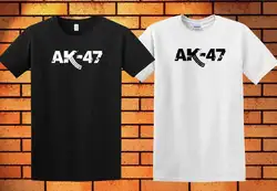Новая AK-47 футболка с логотипом черная белая рубашка с короткими рукавами