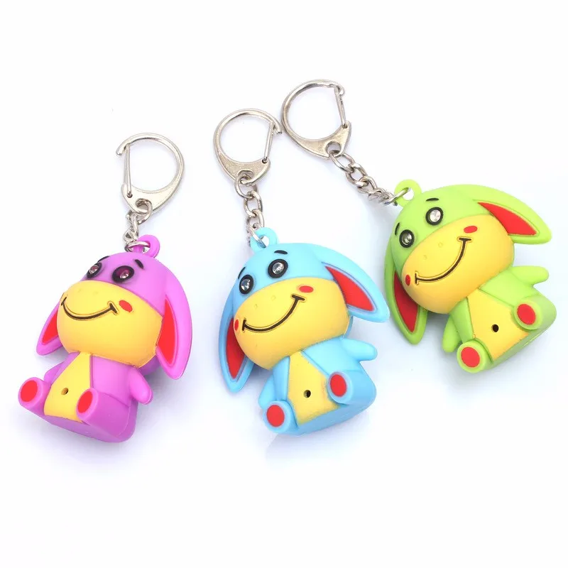 New 3 color cartoon donkey font b LED b font luminous keychain pendant font b Flashlight
