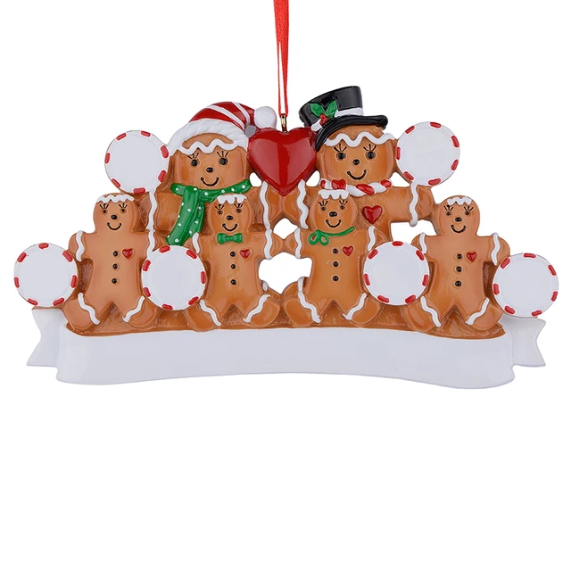 wholesale gingerbread family of 6 resin christmas tree ornaments as personalized gifts for holiday home party - Christmas Tree Ornaments Wholesale wholesale gingerbread family of 6 resin christmas tree ornaments as personalized gifts for holiday home party - Christmas Tree Ornaments Wholesale