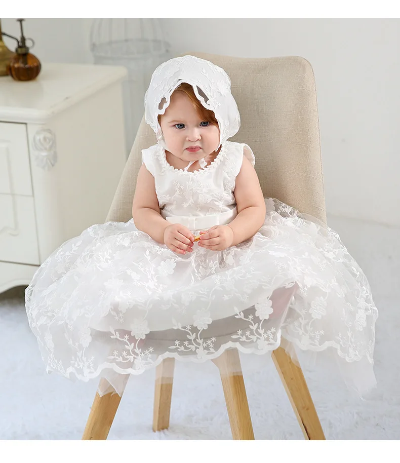 Европейский стиль Batpism Длинные платья для новорожденных праздничное платье принцессы для первого года