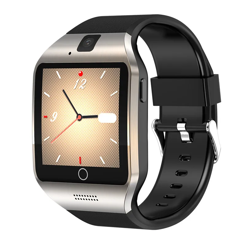 V88 android 4,4 Смарт-часы Q18 Plus Mtk6572 умные часы для телефона android Поддержка 3G wifi gps SIM GSM WCDMA 500 Вт камера видео - Цвет: Золотой