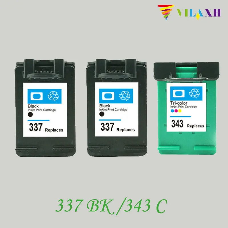 Совместимый сменный чернильный картридж vilaxh 337 для HP 343 принтера Deskjet 6940 D4160 Photosmart