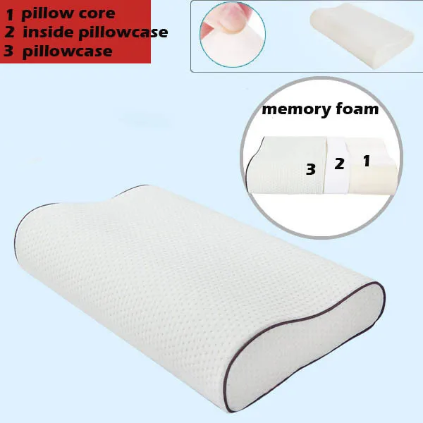 Ортопедическая подушка для шеи с эффектом памяти, подушка для сна, Прямоугольная подушка для кровати, медленный отскок, хлопок, 11015 для взрослых