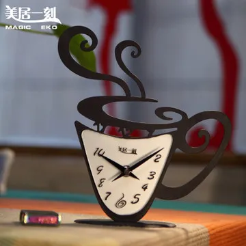 

051309 wall clock Clocks crafts projection digital vintage retro iron rural decoration Feeling of coffee