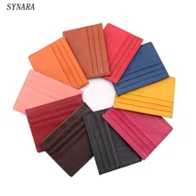 Модный чехол из натуральной кожи для банковских карт, тонкий мини карточный кошелек для мужчин/wo для мужчин, бизнес-удостоверения кредитные карты, держатель для карт, пакет, карман для наличных денег