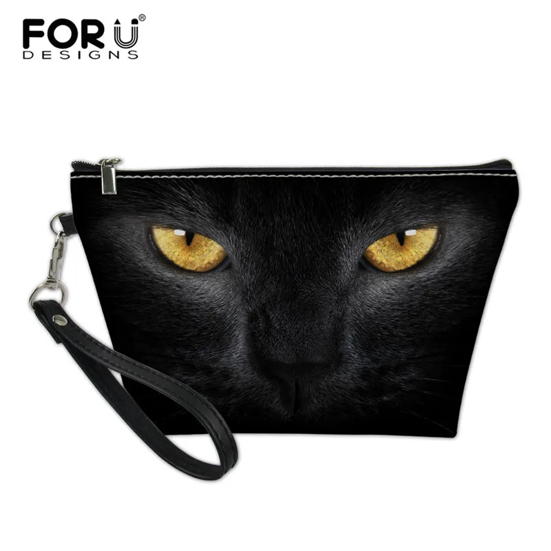 FORUDESIGNS Для женщин косметичка черный лабрадор печати косметичка органайзер для косметики женщины составляют чехол искусственная кожа Чехол - Цвет: T0023Z8