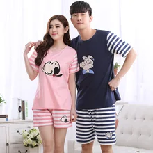 Летние хлопковые полосатые пижамные комплекты, парные пижамы, женские пижамы, пижама hombre Masculino, Мультяшные пижамы, мужские пижамы, домашняя одежда