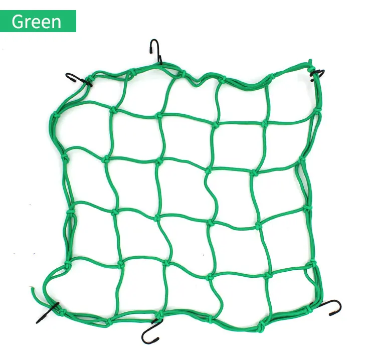 Горячая 40*40 см мотоцикл багаж сетка грузовой сети веревка для шлема сумка для хранения шпагат держатель бак сетка регулируемый 6 крючков багажа