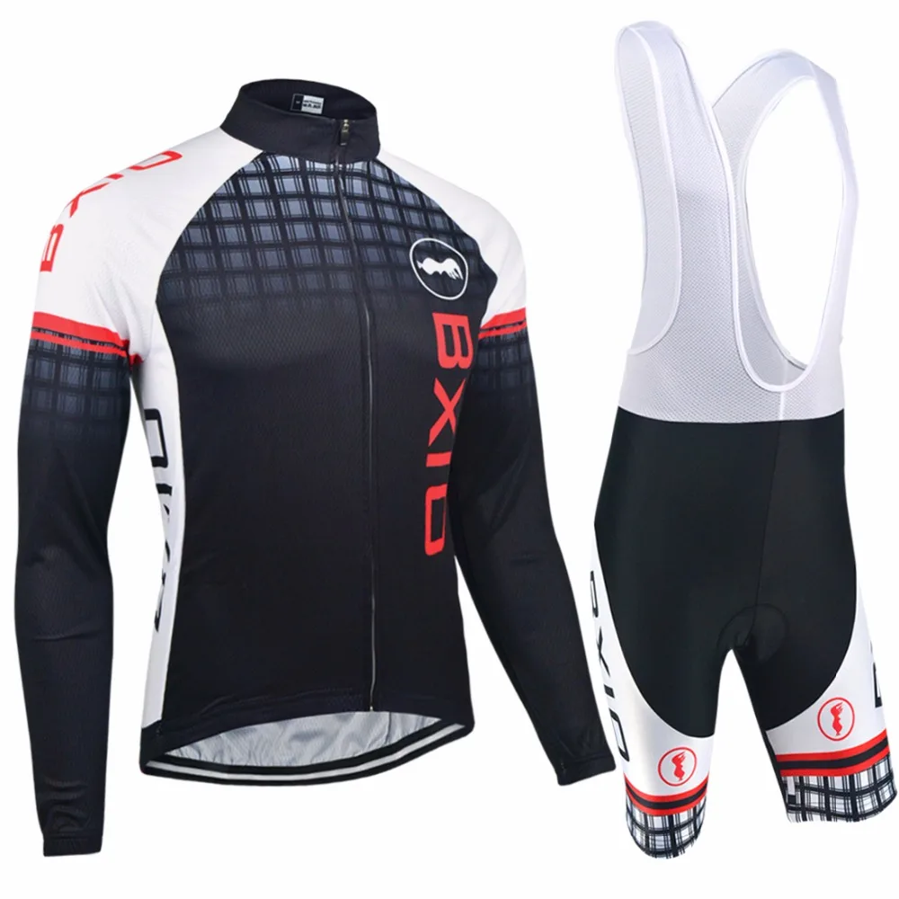 

Bxio Brand Long Sleeve Cycling Sets Black Biker Outfit Sets Skull Bike Racing Clothing 3 Pockets Cycling Uniformes Ciclismo 12