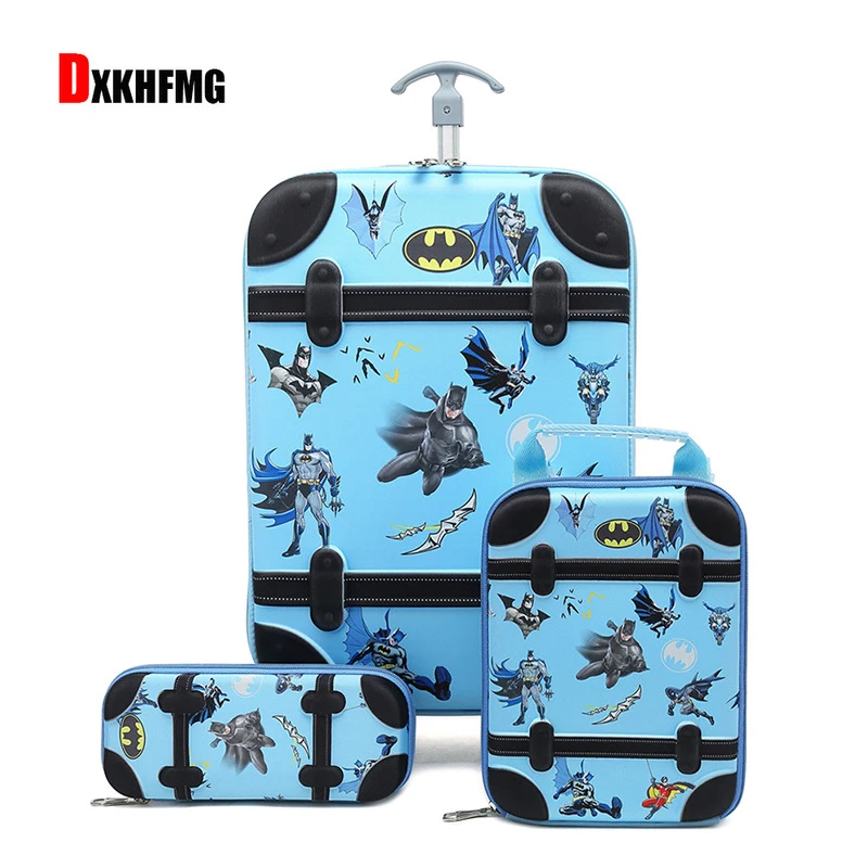 

2019 Latest Cartoon 3 Piece Set of Trolley Bag Travel To School Trolley Case Traveling Luggage Bags with Wheels Climbing stairs