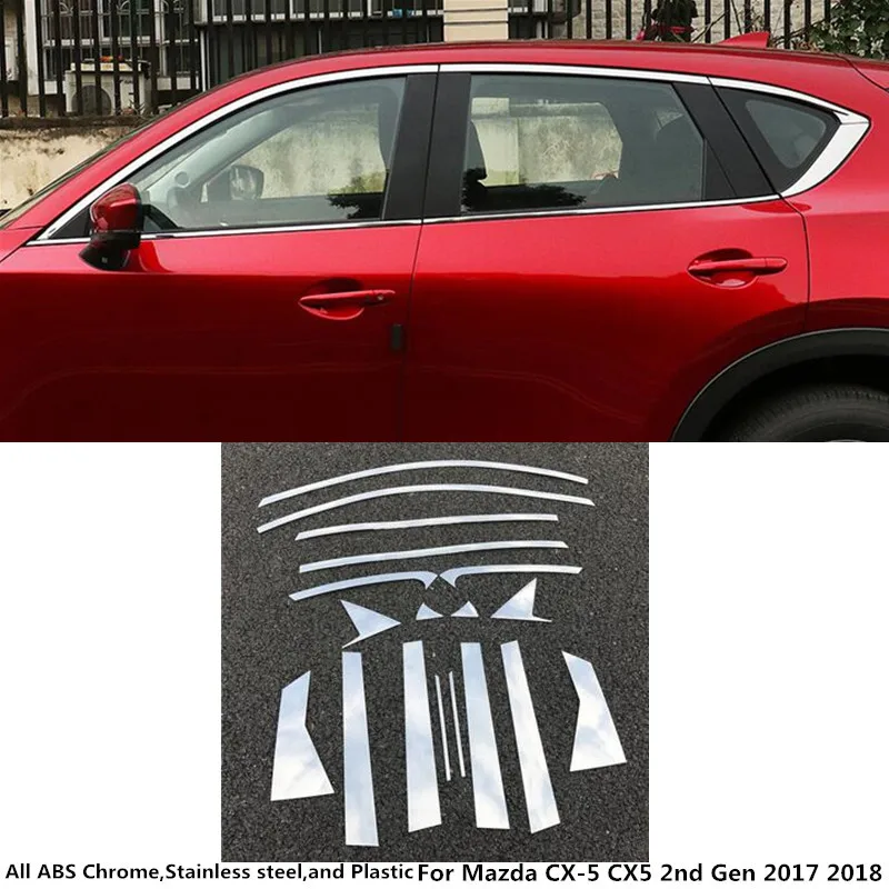 Для Mazda CX-5 CX5 2nd Gen 2017 2018 2019 2020 2021 Стайлинг автомобиля из нержавеющей стали