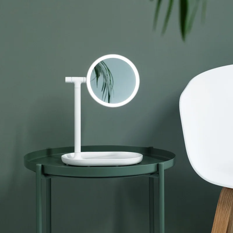 Флип творческий зеркало для макияжа с подсветкой светодиодный огни зарядки Desktop увеличительная линза принцесса Туалет Стекло настольные лампы