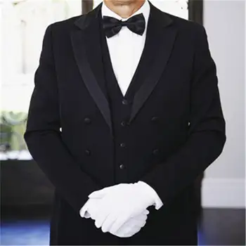 

2019 Fashion Father Set Black Men Suit 3Pieces(Jacket+Pant+Vest+Tie) Fashion Custom Made Trajes De Hombre Tuxedos Blazer