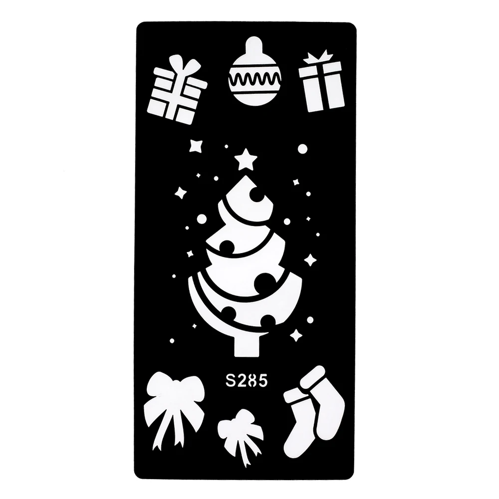 6 Pieces Tattoo Henna Stencil Christmas Tree Santa Claus Pattern Airbrush Painting Body Art Tattoo Stencil New Year Gift S200 13 in Tattoo Stencils from