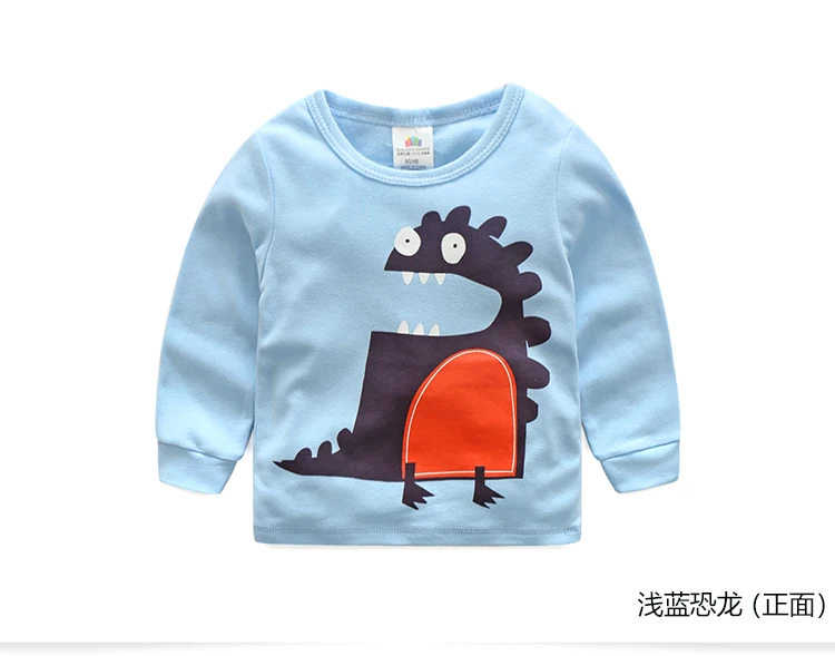 patchwork cartoon animal baby kids boys long sleeve t-shirts