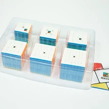 MoYu скоростной куб комплект Moyu Mofang Jiaoshi MF2S MF3S MF4S MF5S MF6 MF7S без наклеек магический куб набор 6 в 1 с подарочной коробкой