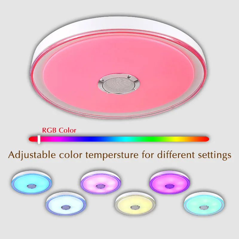 Белая современная светодиодная люстра D49cm 36 Вт управление через приложение Bluetooth музыкальные огни для гостиной спальни умная Потолочная люстра освещение