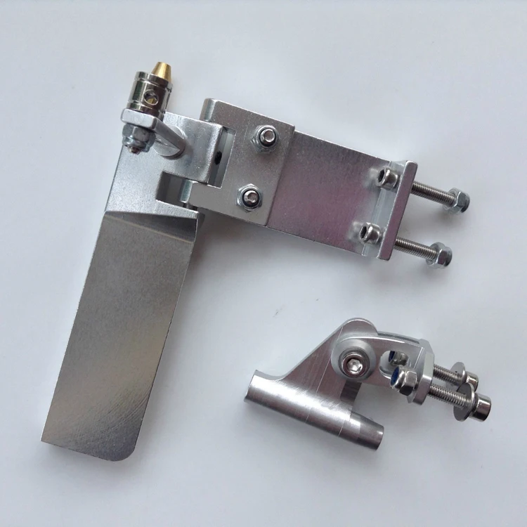 Aluminum Alloy 3.18mm Shaft Bracket Holder + 75mm Metal Steering Rudder Set for RC Boat Model