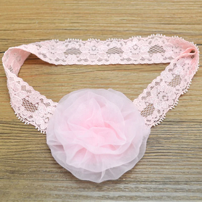 2Lace Flower Baby Child Girl Headband Elastic Comfortable Hair Accessories Headwrap for Beautiful Princess Dress Up