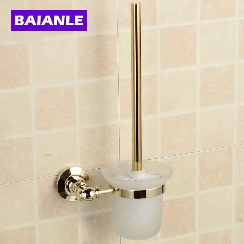 Buy Luxury Golden Plated Finish Toilet Brush Holder