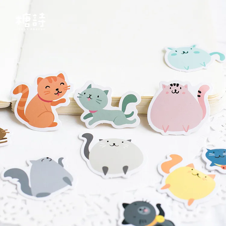 1Pack/Sell Cat Pudding Memo Pad Diary Stickers Pack Posted It Kawaii Planner Scrapbooking Stationery Escolar School Supplies|Блокноты| |