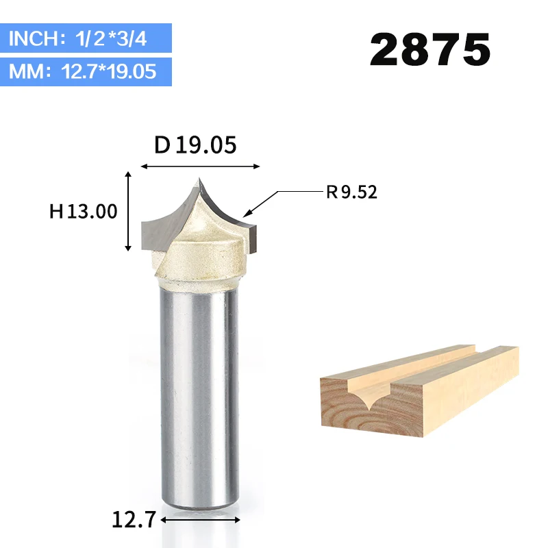 HUHAO 1pcs 1/4" 1/2" Shank Woodworking Cutter Double Edging Router Bits for wood carbide Woodworking Engraving Tools carving bit - Длина режущей кромки: 2875