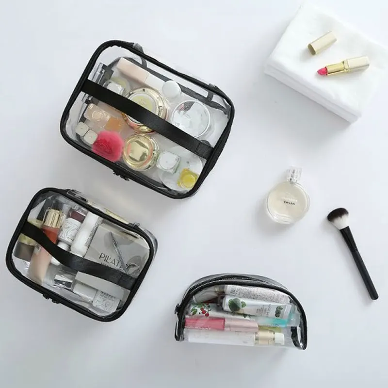 

Wulekue Plastic Transparent Cosmetic Bag Portable Ladies Cosmetic Bag Cleaning Finishing Package Waterproof small makeup Bag
