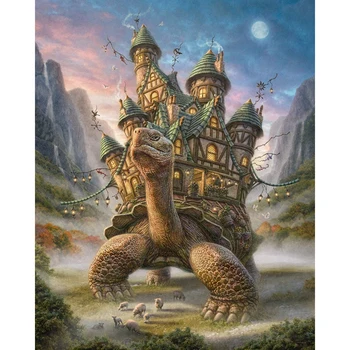 

Diamond Painting Full drill Turtle City Mosaic DIY Diamond Painting Cross Stitch Embroidery Home Decorative Craft