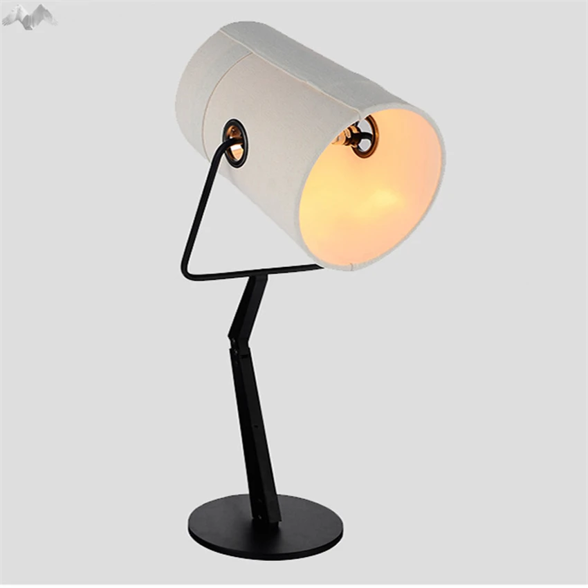 

LFH Nordic modern creative adjustable table lamp simple cloth desk light hotel living room study bedroom bedside indoor lighting