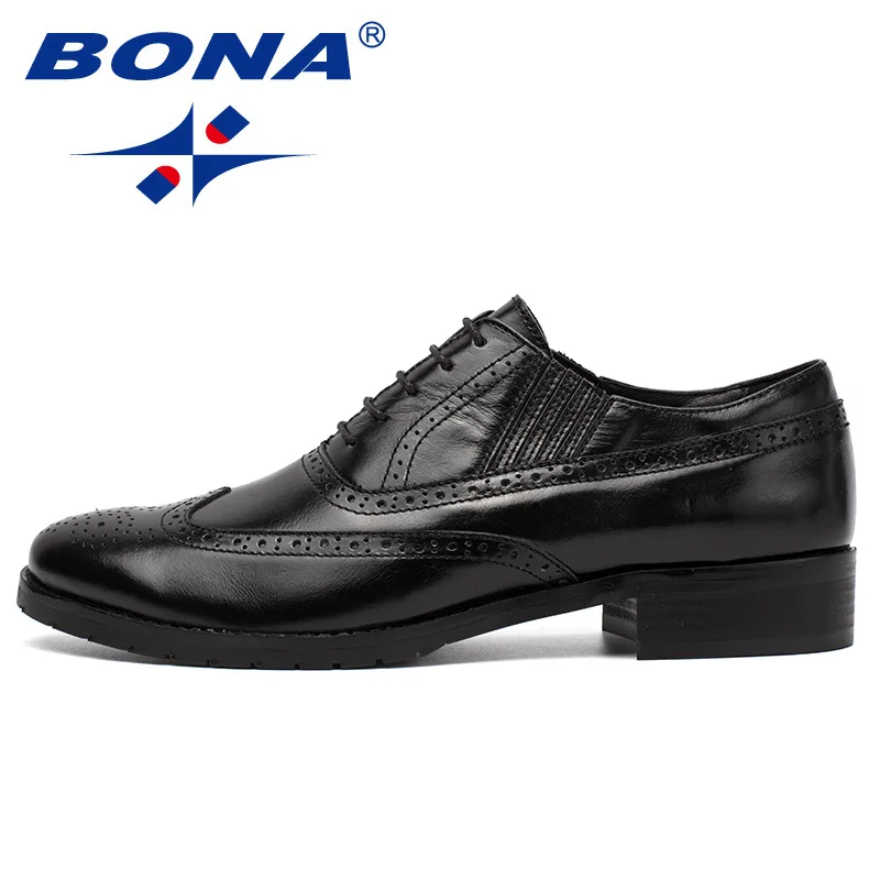 BONA/ модный стиль; Мужская официальная обувь; Мужские модельные туфли из натуральной коровьей кожи; мужские полуботинки со шнуровкой; Быстрая