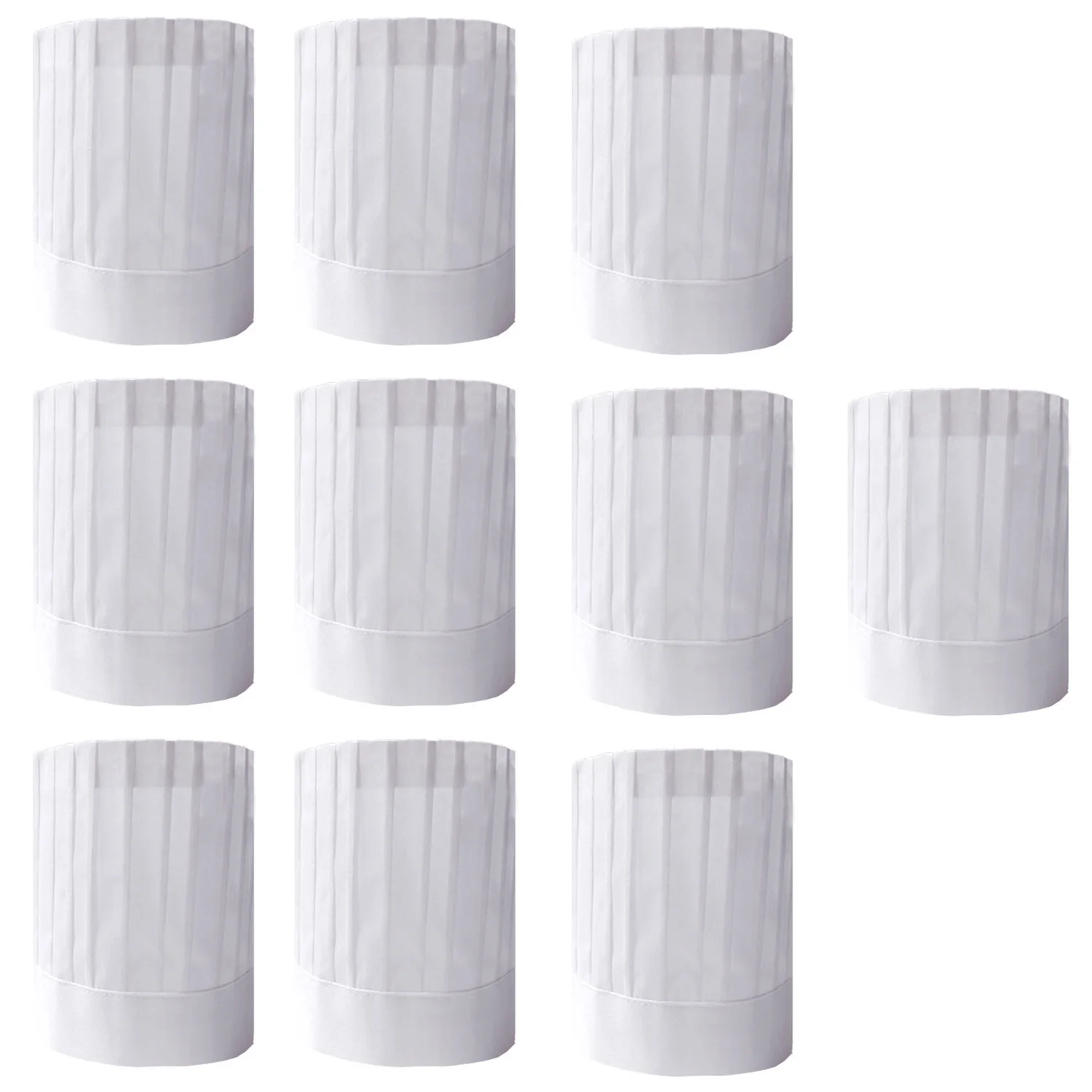 Behogar Disposable Chef Hat - Set of 10 - Cooking Pastry Chef Cap for Restaurants, Home Kitchen, Cooking Club Supplies image 2