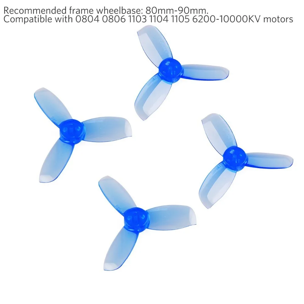 

8 pairs Gemfan 1940 3-Blade Propeller 1.9 Inch Triblade Prop Compatible with 1103 1104 Brushless Motors