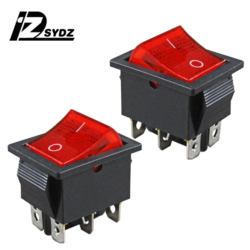 

Electric Heater switch computer rocker arm switch power switch 6 pin with light 16/20A 250/125VAC KCD4 boat switch
