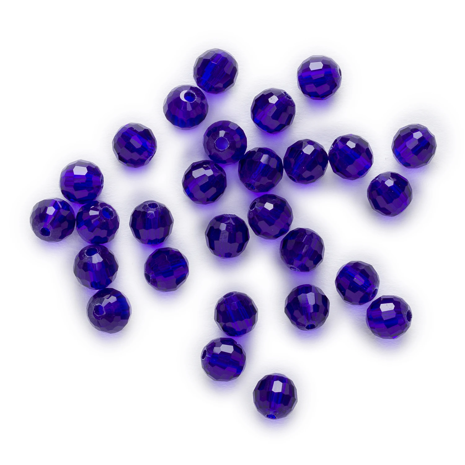 50 Piece Dark Blue Crystal Glass 96 Cut Faceted Spacer Beads For Handmade Bracelet Necklaces DIY
