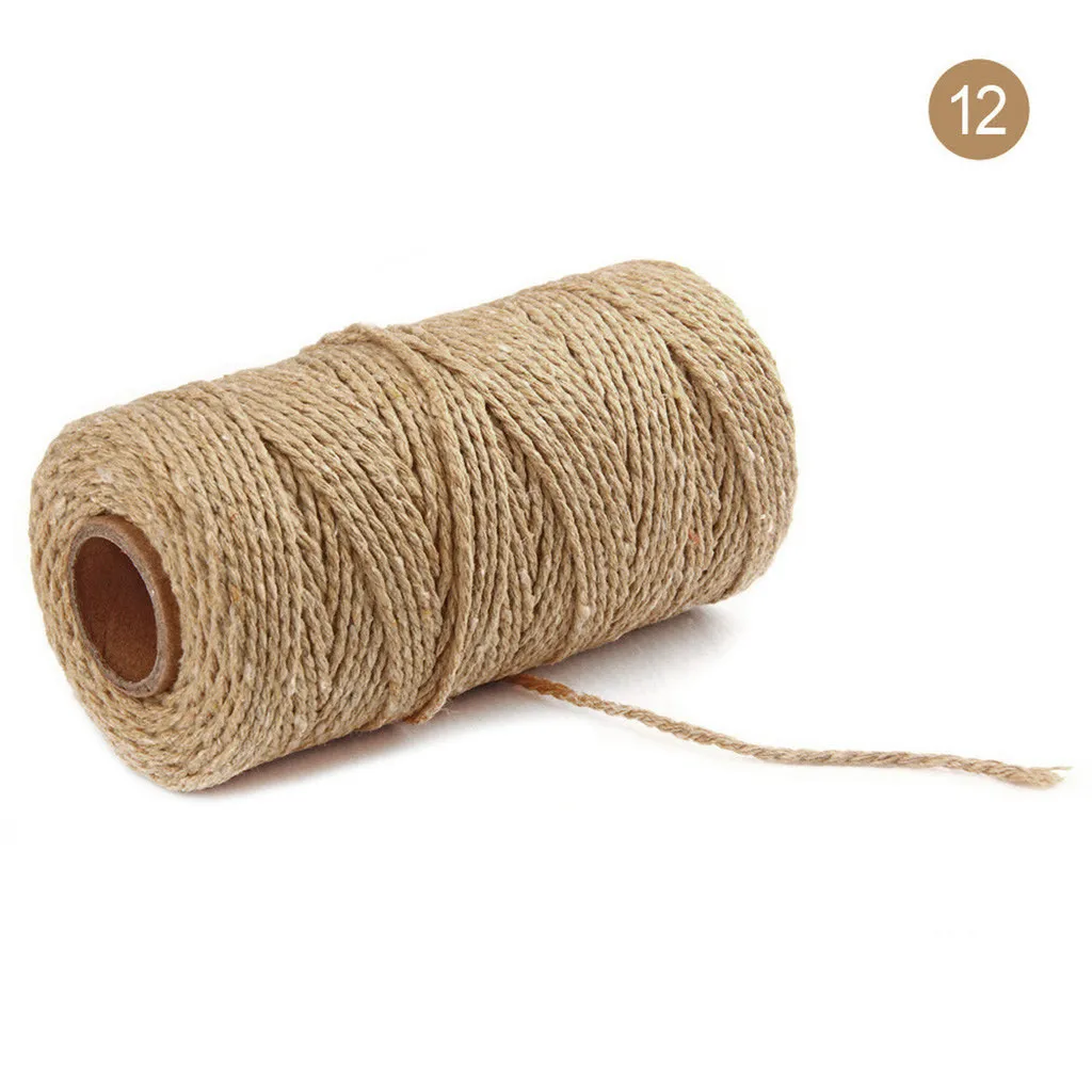 100 м длинные/100 ярдов чистый хлопок витой шнур веревка ремесла макраме Artisan многоцветная хлопковая льняная веревка домашний текстиль #3