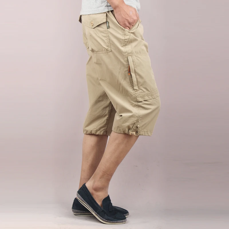 Summer Men's Baggy Multi Pocket Military Zipper Cargo Short Breeches