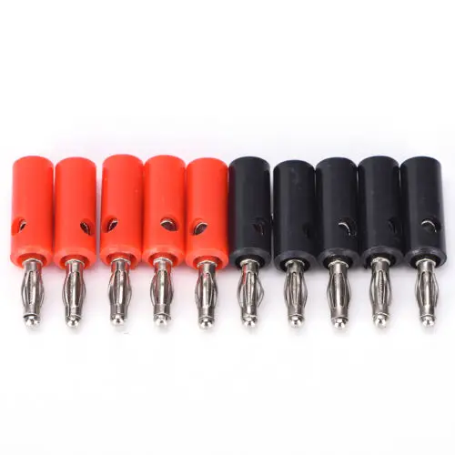 

10Pcs/ 4mm Audio Speaker Screw Banana Gold Plate Plugs Connectors