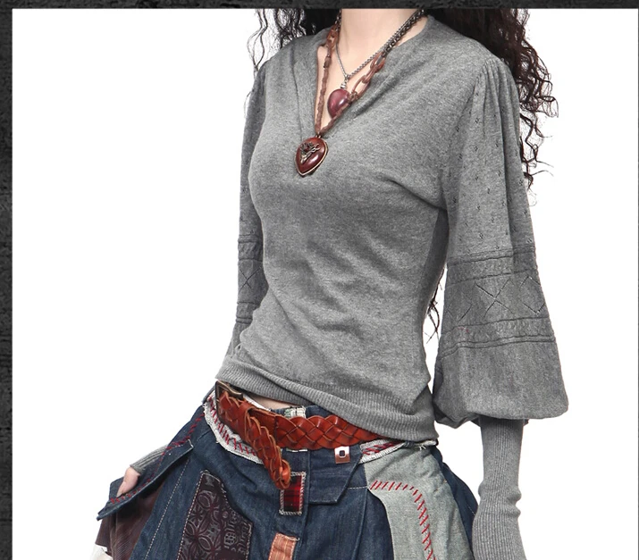 

Women's Long Lantern Sleeve Cashmere Sweaters & Pullovers Lady Artkas Clothing Spring Autumn Warm Sweater Casual Jumpers Women