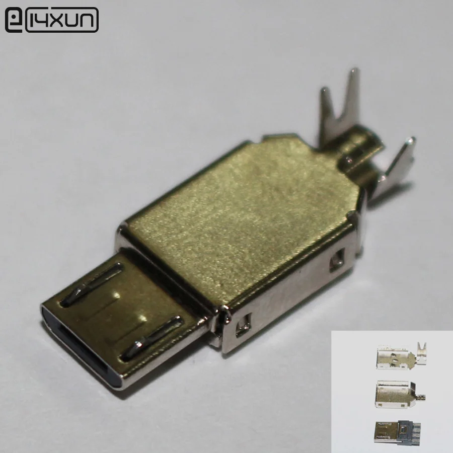 5 комплектов Micro USB 5PIN сварочный Тип штекерные разъемы зарядное устройство 5P USB хвост зарядная розетка 3 в 1 металлический штекер