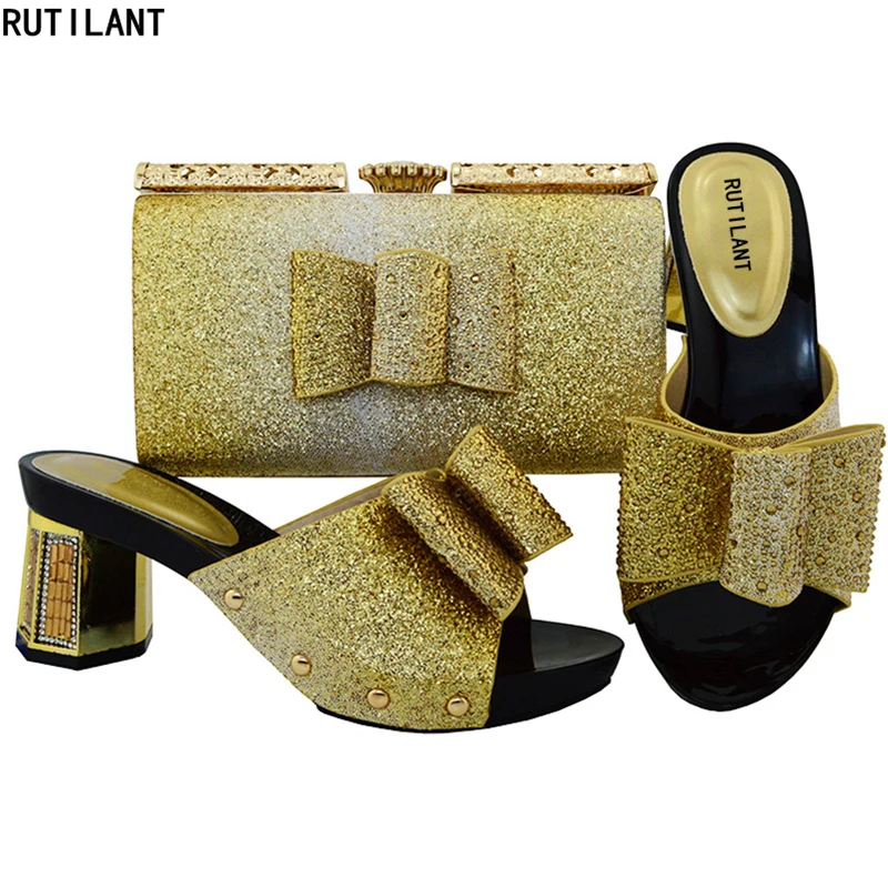 New Gold Color Italian Shoes and